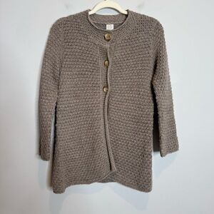 Inca Fashions 100% Peruvian Alpaca Tan Cardigan Small Artsy Neutral Minimalist